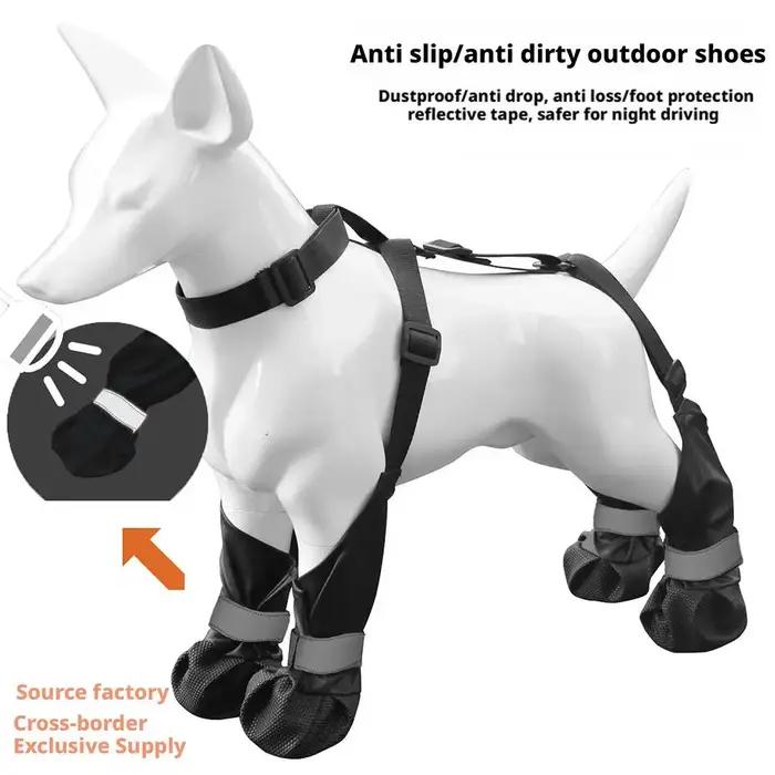 Bottes de pluie imperméables et antidérapantes pour animaux de compagnie, douces, résistantes à l'usure, bottes de marche réglables pour chiens et chats occasions spéciales