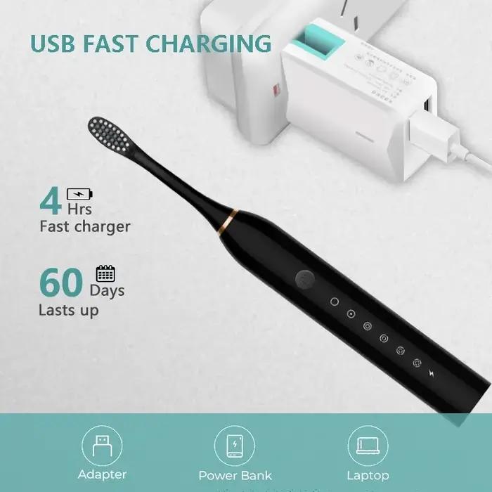 Brosse à dents électrique sonique pour adulte, synchronisation intelligente, nettoyage des dents, bl
