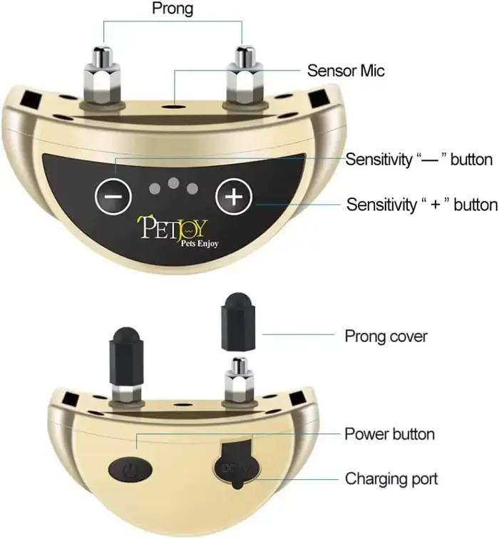 Collier de dressage pour chien, collier anti-aboiement automatique, collier anti-aboiement pour chien rechargeable par USB, collier de dressage pour chien avec choc électrique et bip sonore 