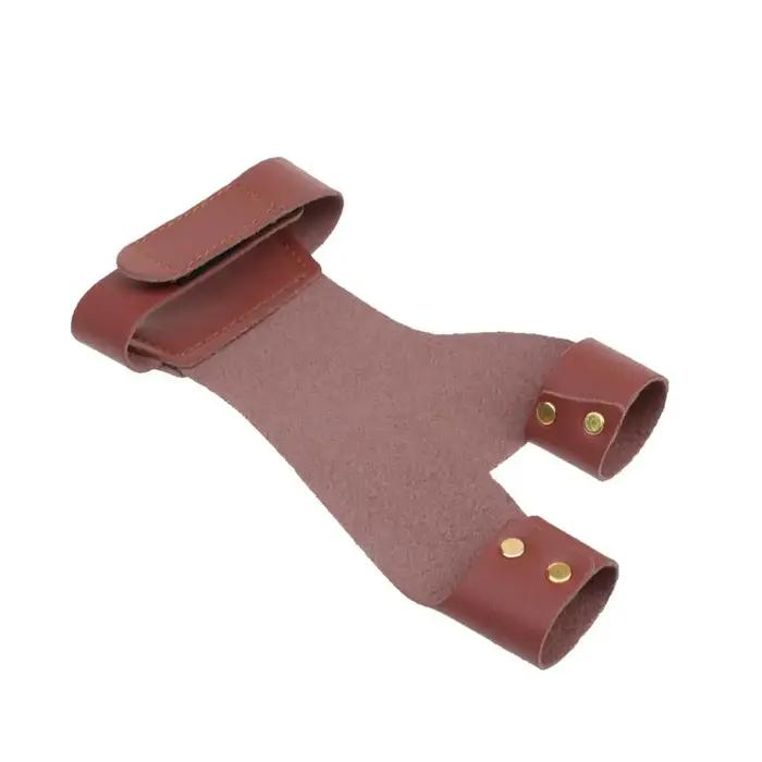Protection main gauche archerie 2 doigts cuir vache chasse tir à l'arc accessoires cible traditionnelle