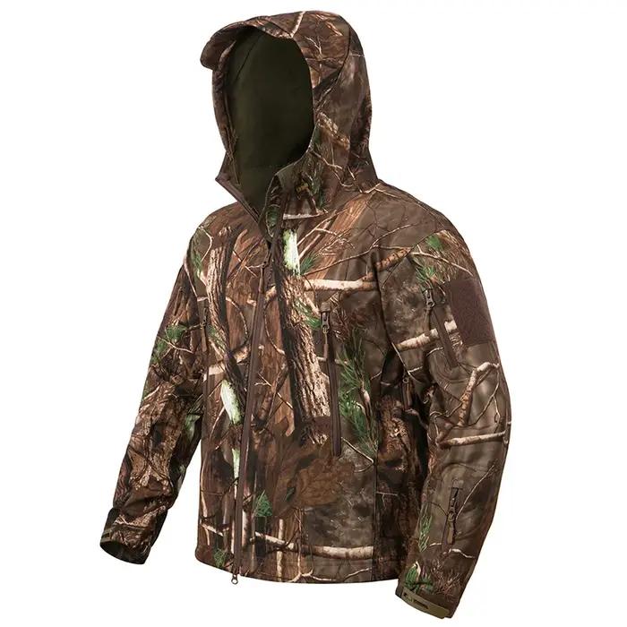 Veste tactique de Camouflage pour hommes, silencieuse, imperméable, chaude, polaire, chasse, Softshe
