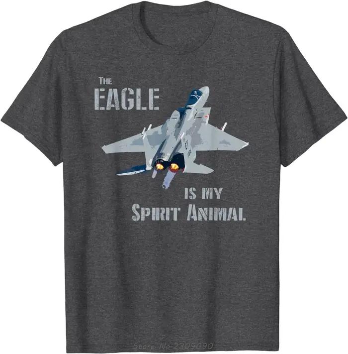 L'aigle est mon esprit Animal F-15 avion de chasse coton T-shirt décontracté surdimensionné
