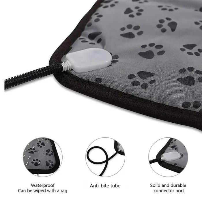 Tapis chauffant à température réglable pour animaux de compagnie coussin électrique étanche avec minuterie pour chiens et autres animaux de compagnie occasions spéciales