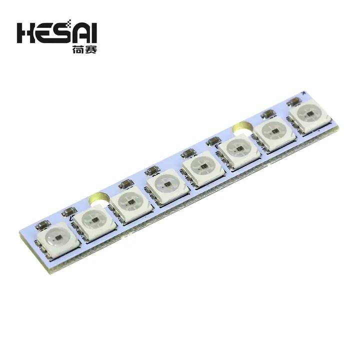 Module de panneau de lampe LED RGB 8 canaux WS2812 WS2812B WS 2811 5050, 5V, 8 bits, arc-en-ciel, LE