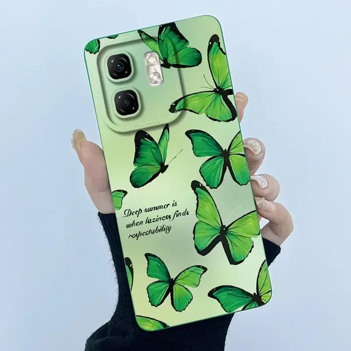 Pour Infinix Smart 9 X6532 étui Smart9 Hot50i mode papillon fleur Funda Coque en Silicone pour Infinix chaud 50i X6531 couvertures arrière