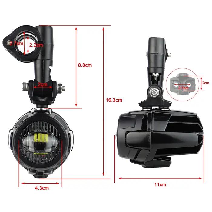 Feux auxiliaires LED antibrouillard pour moto universelle R1200GS F800GS K1600, 40W 6000K
