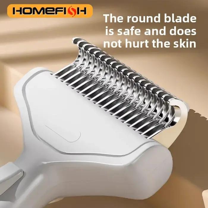 Brosse d'épilation flottante en acier inoxydable pour chiens