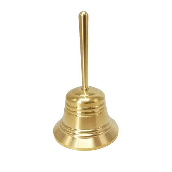 Cloche d'appel sonore en laiton massif avec sonnette à percussion, son clair et net, cloche de salle