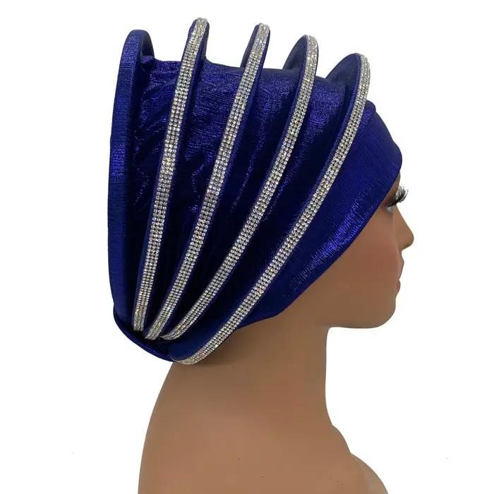 Béret en spirale de diamants de luxe Turban pour femmes afrcian dame bandeau femme bérets Turban Nig