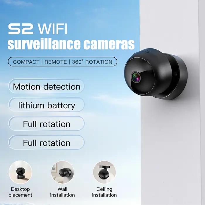 Smart 360 ° Caméra de sécurité 4K WiFi sans fil, surveillance intérieure et extérieure, détection de mouvement, vision nocturne, système de surveillance pour la maison