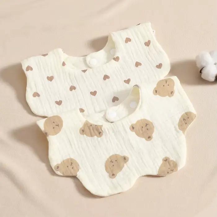 4 bavoirs pour bébé super doux et confortables, adaptés aux âges de 0 à 3 ans, avec boutons dissimul