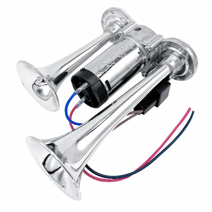 Kit de Cornes Super Fortes Universelles Double Trompette Pour Voitures Motos Camions Trains Bateaux Occasions Spéciales