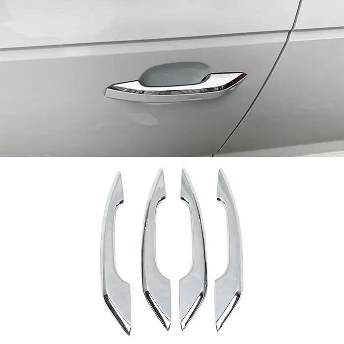 Autocollant de couverture de poignée de porte extérieure de voiture, garniture de garniture chromée