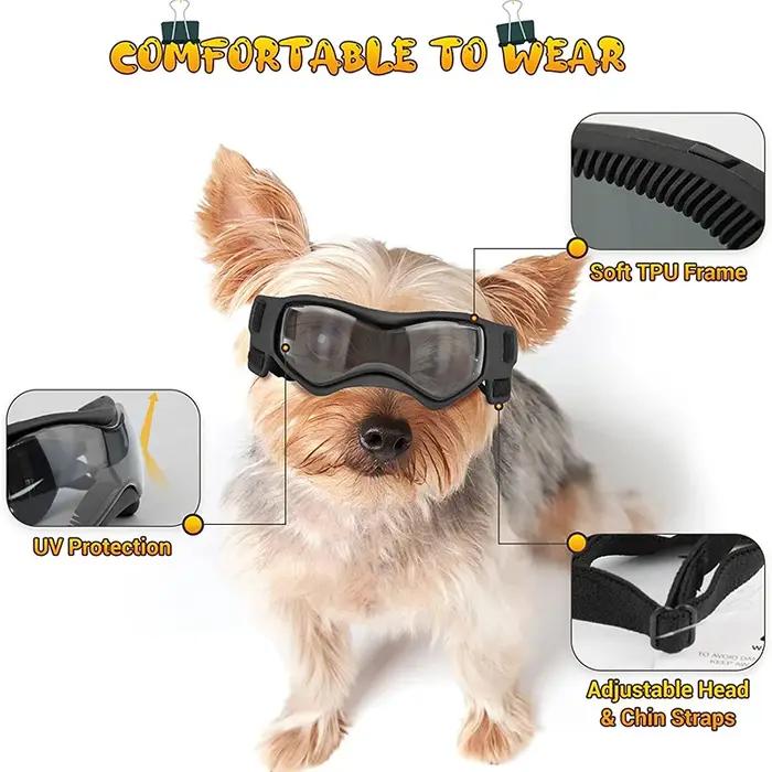 Lunettes de soleil d'extérieur pour chiens protection uv coupe-vent petites races natation patinage animaux de compagnie装饰去掉后的内容,确保没有提及价格、原产地等信息,并且符合给定的HTML结构要求。