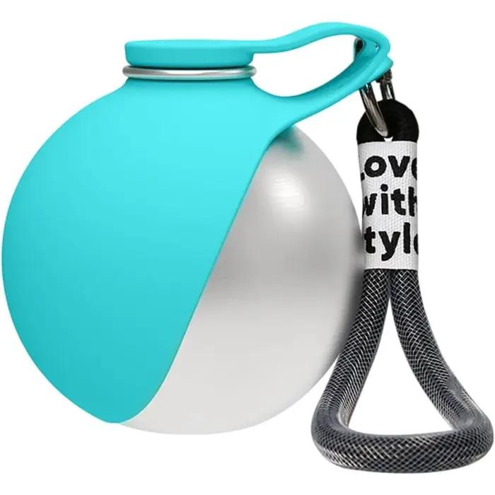 Bouteille d'eau portable pour chien 285 ml en acier inoxydable avec bol en silicone