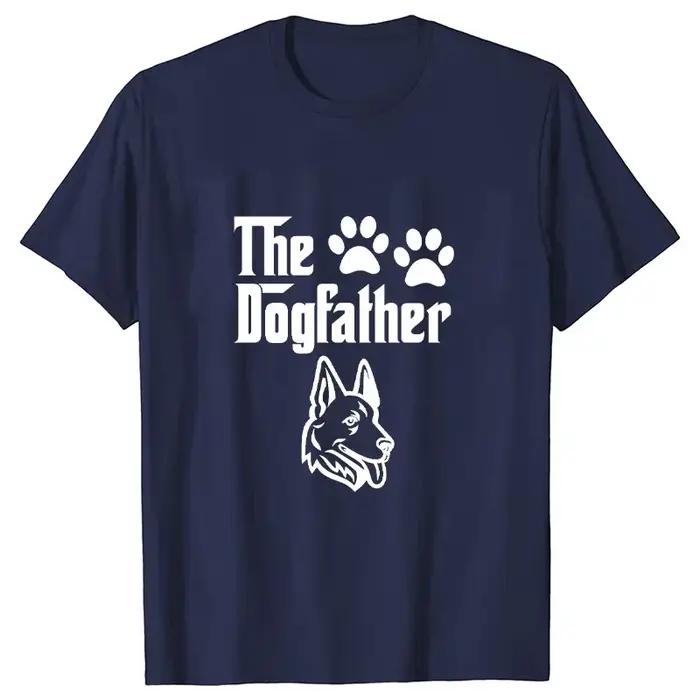 Le Dogfather T-shirts drôles pour hommes chien papa T-shirt berger allemand papa mâle T-shirts à man