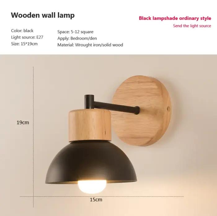 Applique Murale LED en Bois au Design Nordique Créatif