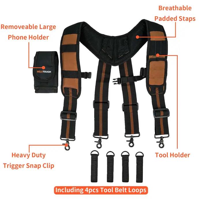 MELOTOUGH Bretelles magnétiques pour ceinture à outils avec grand support pour téléphone mobile