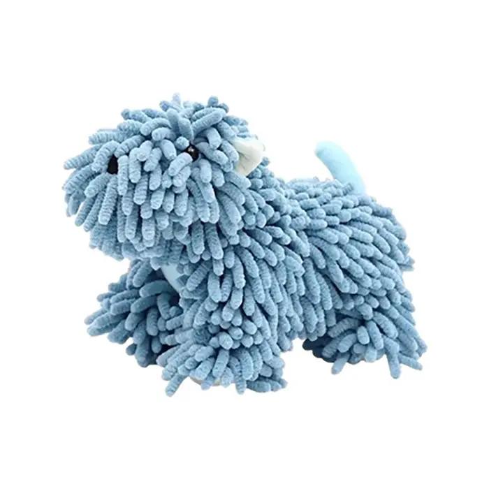 Serviette à main en chenille en forme de chien de dessin animé mignon, serviette absorbante suspendue pour la cuisine et la salle de bain