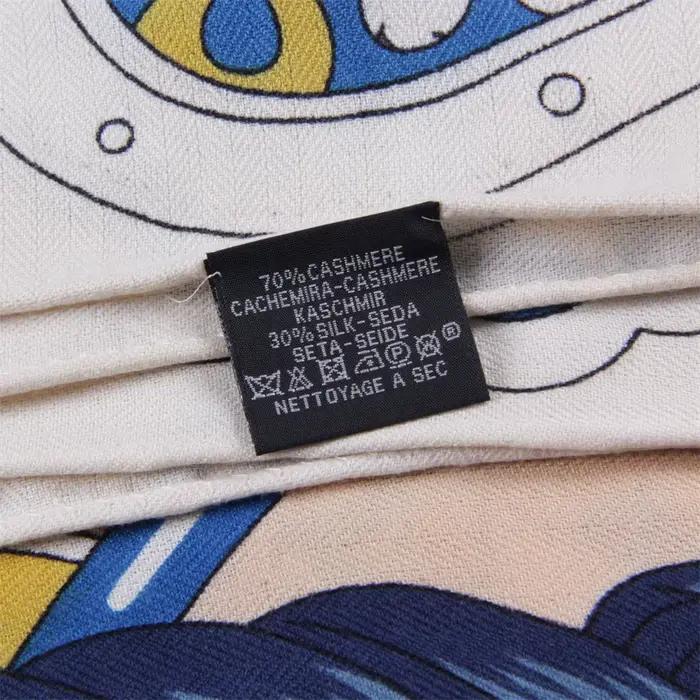 POBING 30% soie 70% cachemire écharpe femmes roulé à la main mode impression Triangle foulards envel