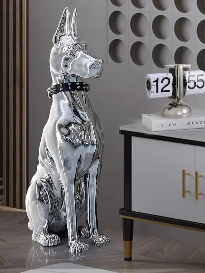 Grande statue de sculpture de chien pour la décoration de la maison