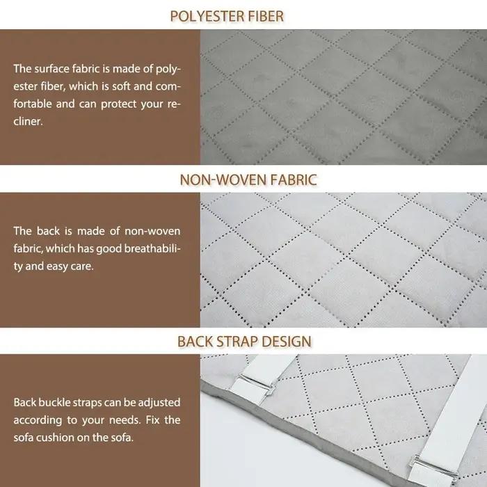 Housses de canapé matelassées solides avec poche latérale pour protection antidérapante et rangement pratique pour salon et bureau occasions spéciales