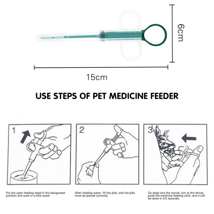 Distributeur de médicaments pour animaux de compagnie, seringue pour chat, tireur de pilules, distributeur de comprimés pour chien, seringue à pointe souple, pistolet à pilules, poussoir de médicament pour chiens universel, facile à utiliser et durable