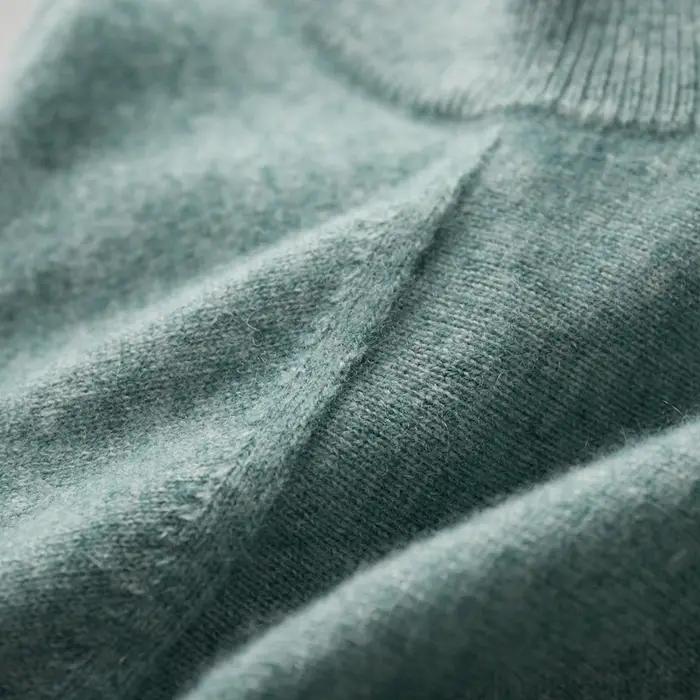 Pull à manches courtes en cachemire pur pour hommes, pull en tricot décontracté, ample, col semi-hau