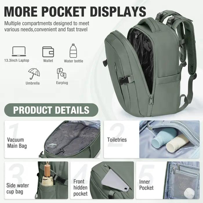Sac à dos de voyage sous vide 40x30x20 pour cabine Ryanair Wizzair Easyjet, sac à dos de transport pour avion, sacoche pour ordinateur portable