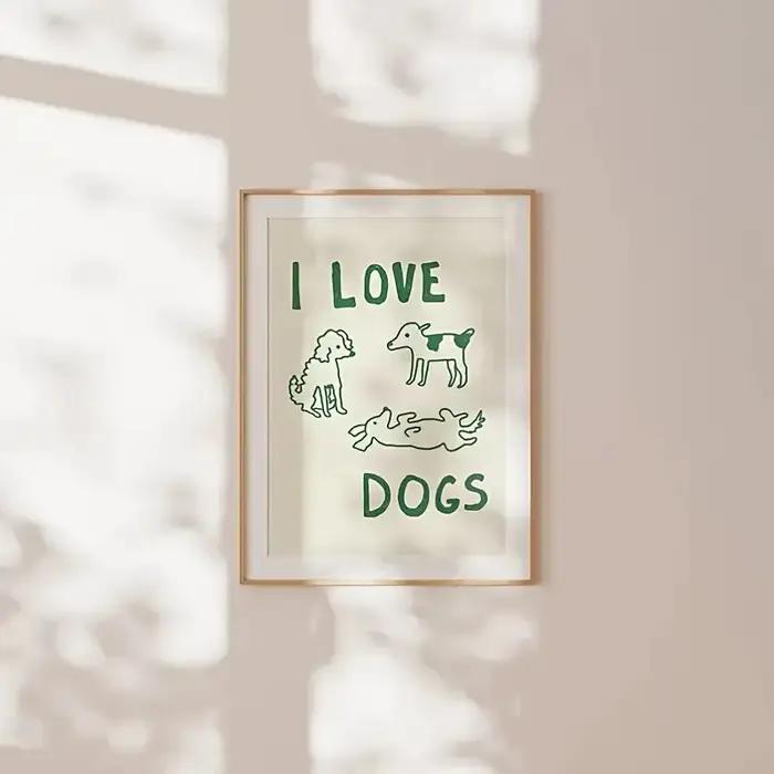 J'aime les chiens texte et illustrations de chiens simples