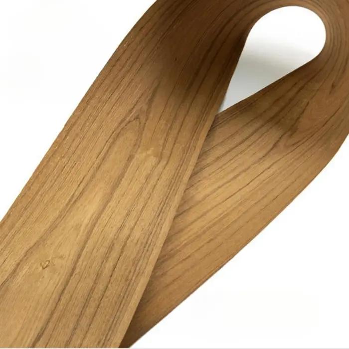 Placage en bois pour meubles en teck thaïlandais véritable naturel, environ 30x250cm, 0.5mm d'épaiss