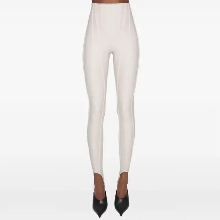 TWOTWINSTYLE solide épissé plis Chic pantalon femme taille haute minceur Streetwear minimaliste femmes