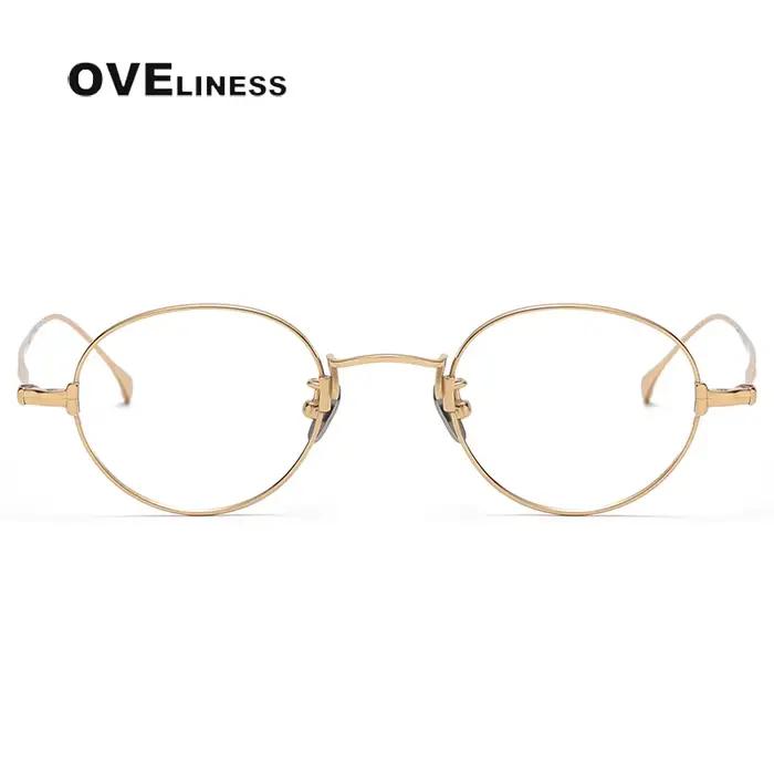 Monture de lunettes en titane pur hommes femmes Vintage rond marque Design montures de lunettes nouv
