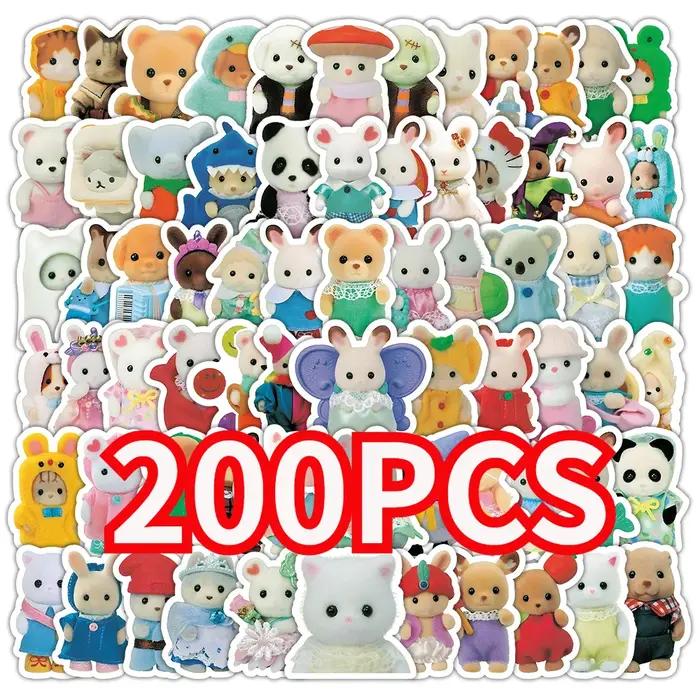 100/200 pièces Calico Critters autocollants ordinateur portable Scrapbook décoration Graffiti décalcomanies Skateboard