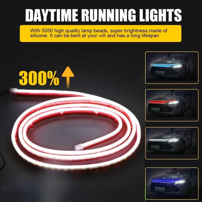 Bande lumineuse Led pour capot de voiture, lampe décorative, Flexible, feux de jour DRL, bandes de p