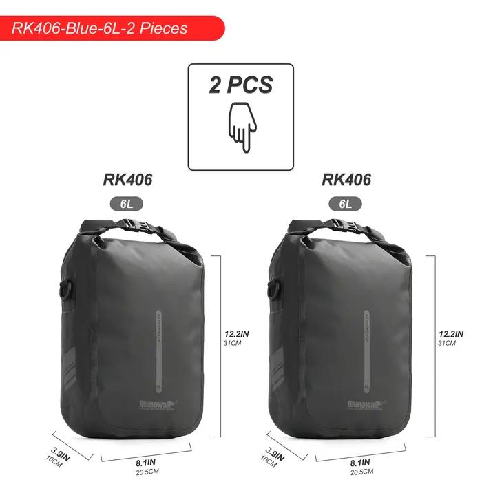 Rhinowalk vélo sac de fourche à dégagement rapide 2 pièces étanche 4L 6L