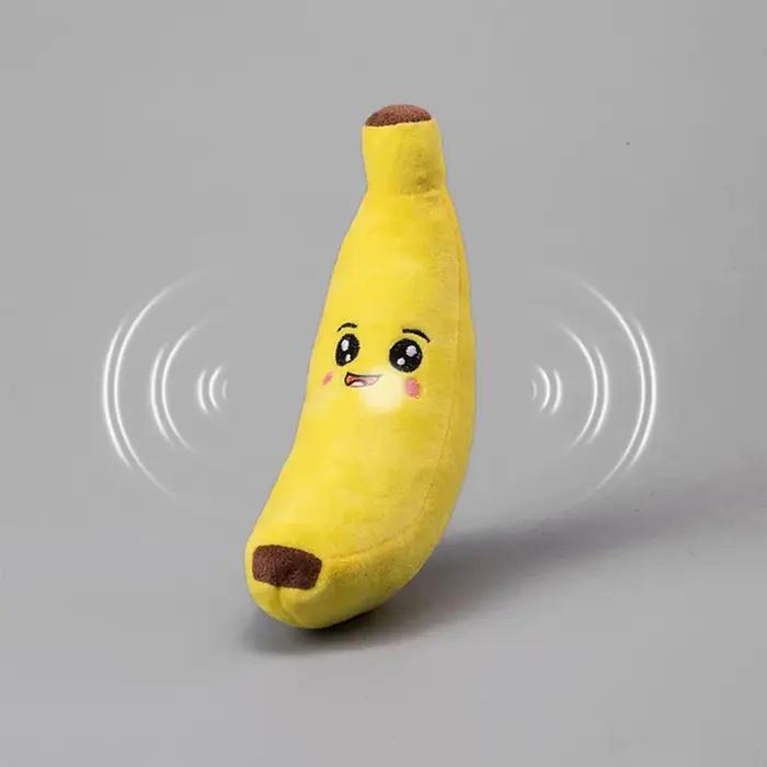 Jouet en peluche banane grinçante pour chien