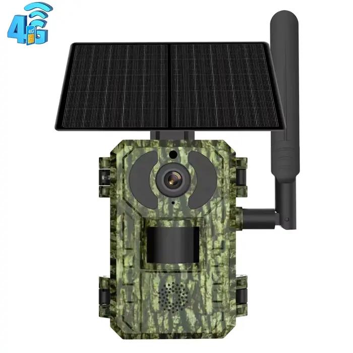 Caméra de chasse UCON APP EU 4G 2K 4W avec batterie 7800mAh, panneau solaire, détection de mouvement