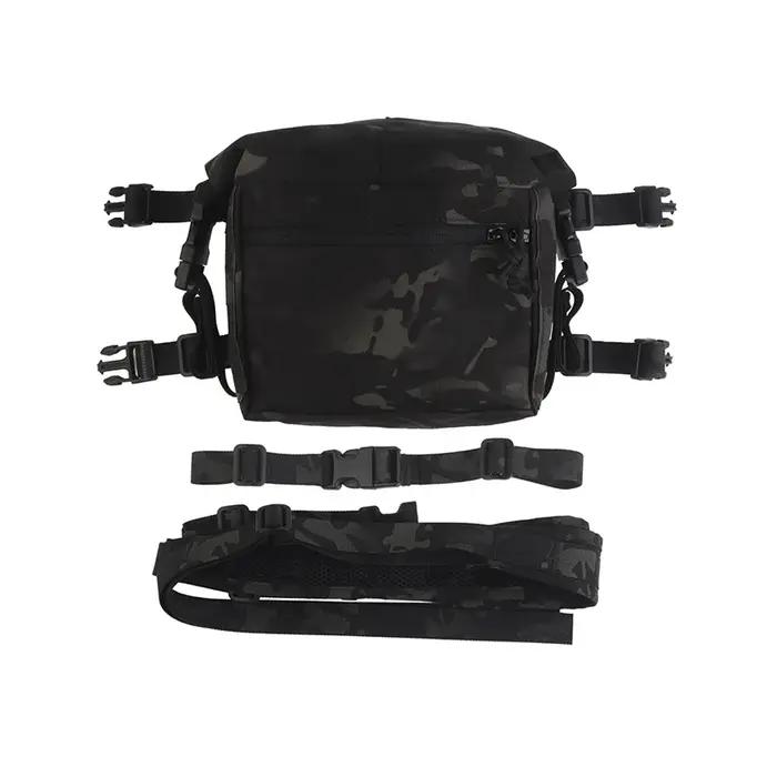 Plate-forme de poitrine tactique Alpha avec pochette d'extension, châssis fendu, harnais en H, découpe laser, support Molle, pochette pour magazines, équipement Airsoft pour hommes occasions tactiques et outdoor