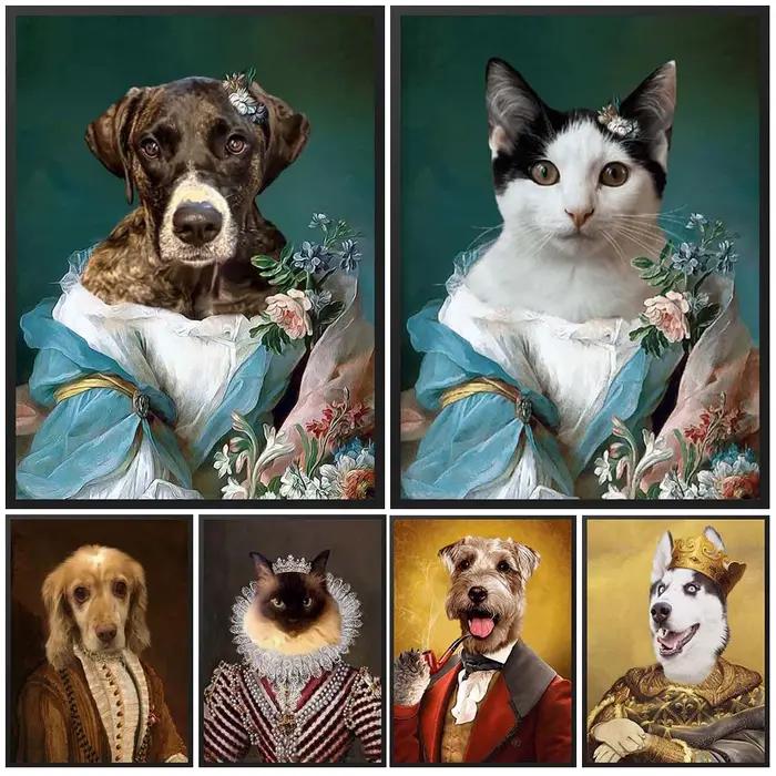 Affiche en toile impression sur toile moderne portrait animaux de compagnie sans cadre pour décoration intérieure occasions spéciales