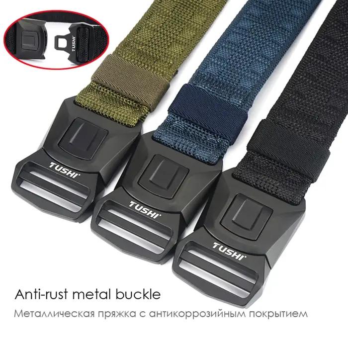 HSSEE Nouvelle ceinture tactique pour hommes Boucle métallique antirouille Quick Release Ceinture mi