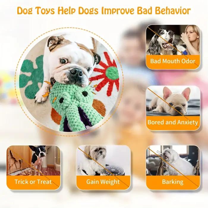 Jouet interactif en peluche poulpe pour chien