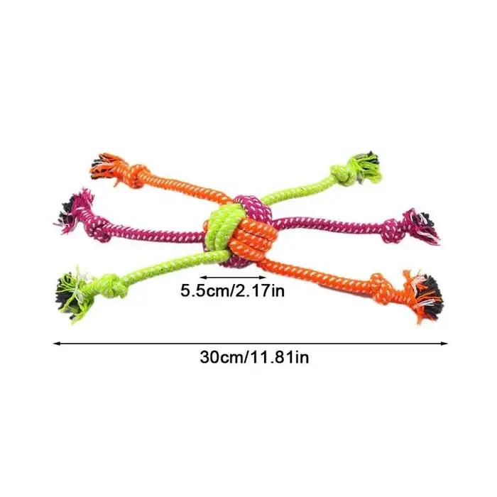 Jouet interactif durable résistant aux morsures pour chiens - Corde à mâcher avec franges vertes et orange