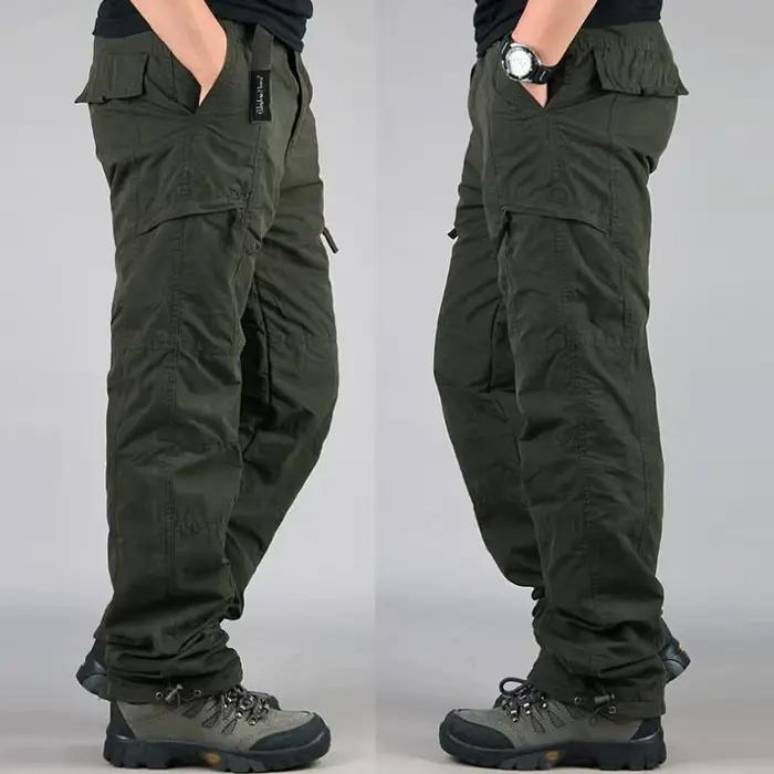 Surpantalon hiver polaire épais homme multi-poches tactique chasse confort chaud