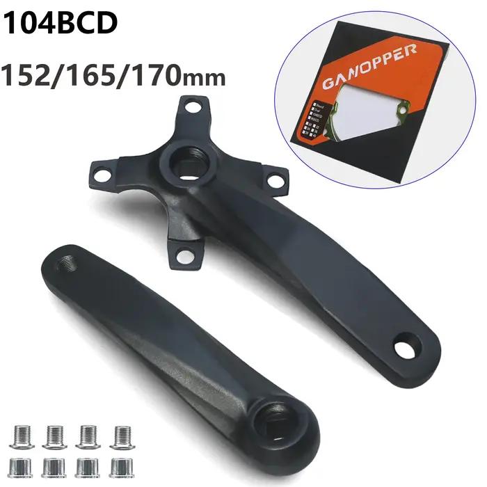 Pignon de vélo à trou carré 104BCD, bras de manivelle 152mm/165mm/170mm 32/34/36/38/40/42T, roue à c