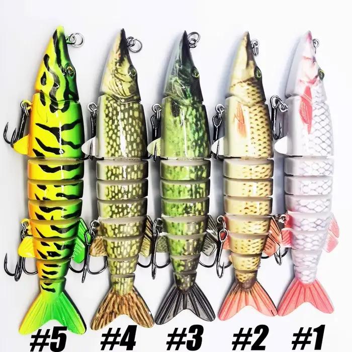 ANFS leurres de pêche pour bar truite multi-articulé nageurs lent coulant bionique