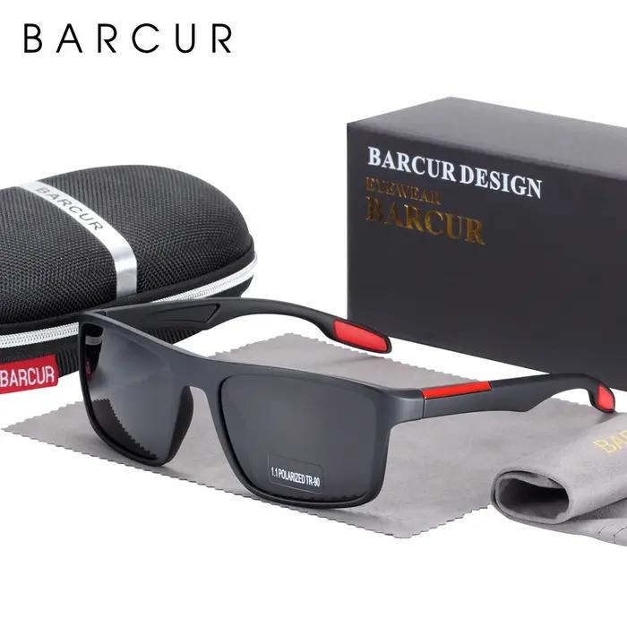 BARCUR marque lunettes de soleil hommes TR90 cadre ultraléger polarisé Vintage