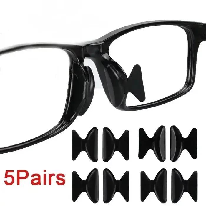 2/5 paires/paquets de coussinets de nez adhésifs antidérapants en silicone pour lunettes de soleil
