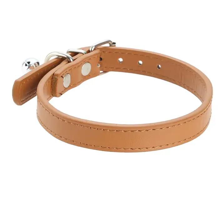Collier en cuir pour chiens avec cloche style simple pour animaux de compagnie durables pour promenades et occasions spéciales