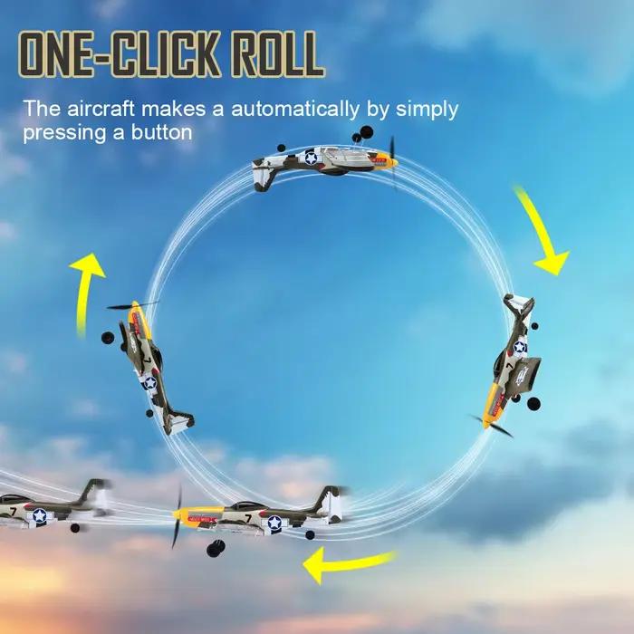 Avion RC P51 Mustang 2.4G Radio EPP mousse 4CH 6 axes 410MM envergure RC chasseur une clé voltige RTF